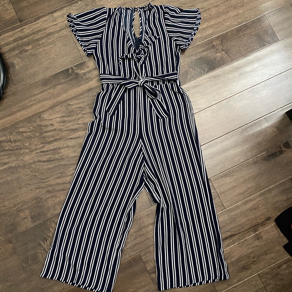 Navy Striped Jumpsuit